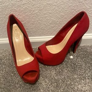 Charlotte Russe red peel toed heels